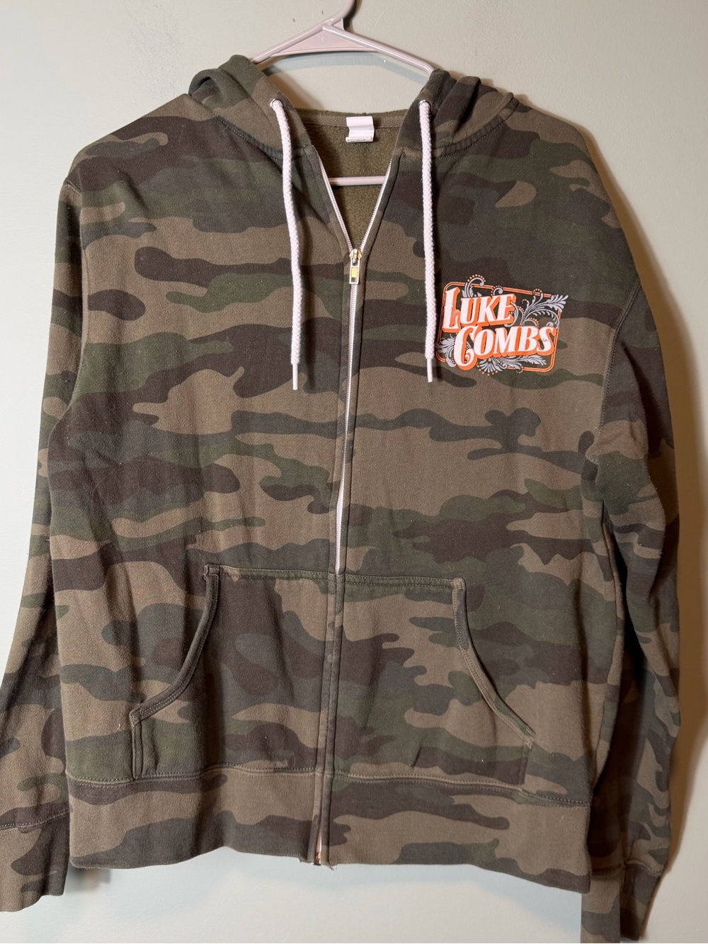 Luke Combs Women's Camo Zip-Up Hoodie - Green Camo